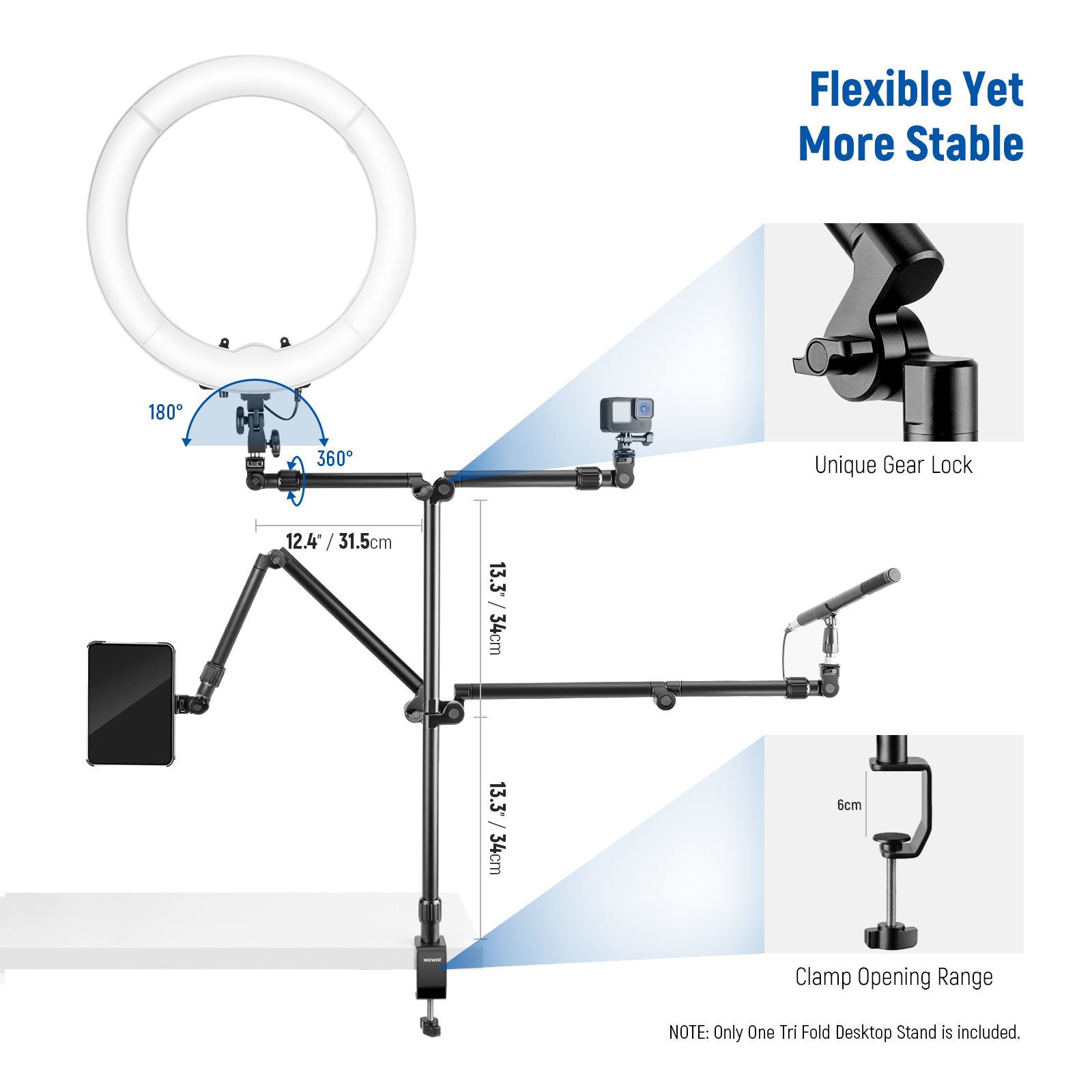 Neewer RP18H Bi-Color LED Ring Light Kit (19) 66600898 B&H