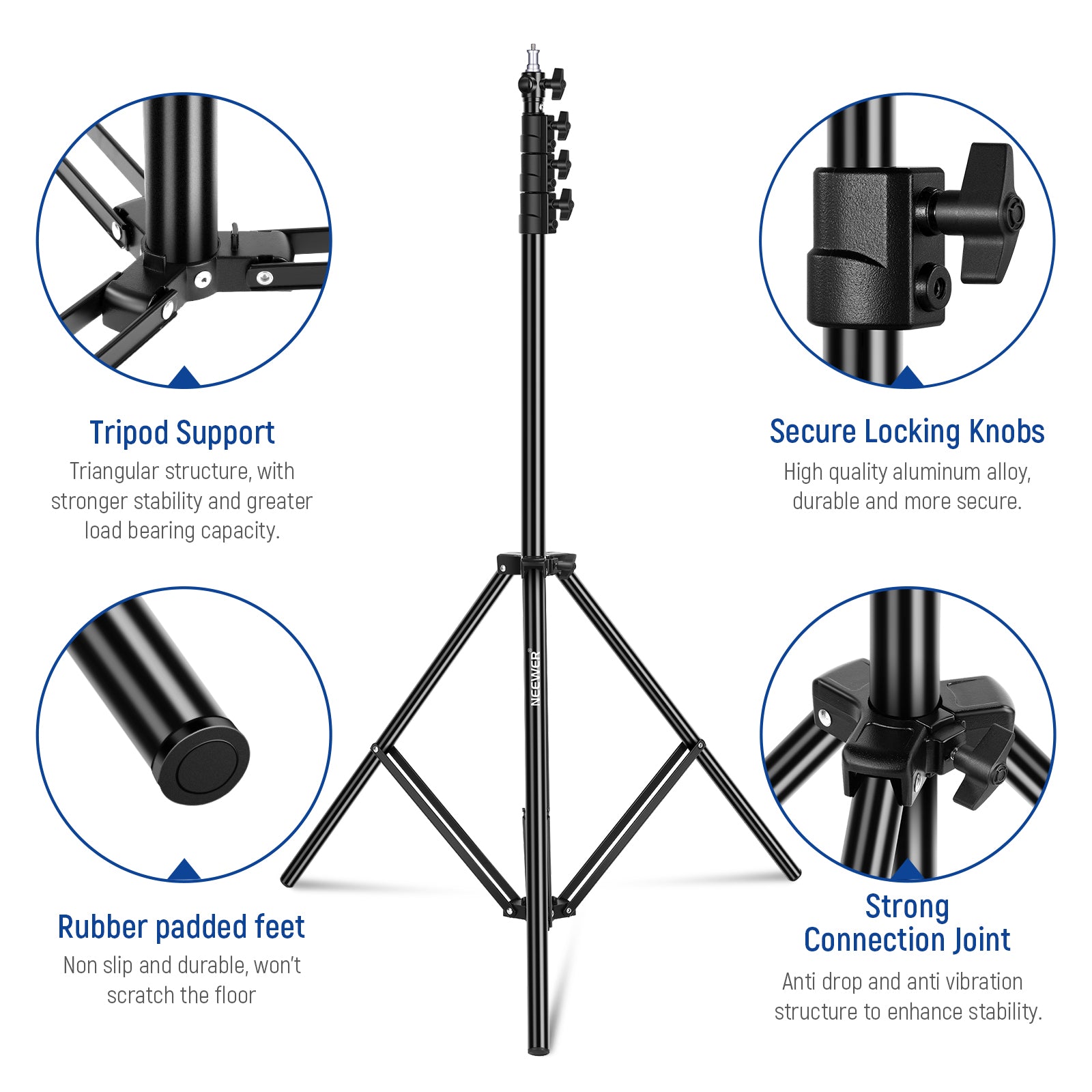 NEEWER 7.2ft/220cm Air Cushioned Light Stand - NEEWER