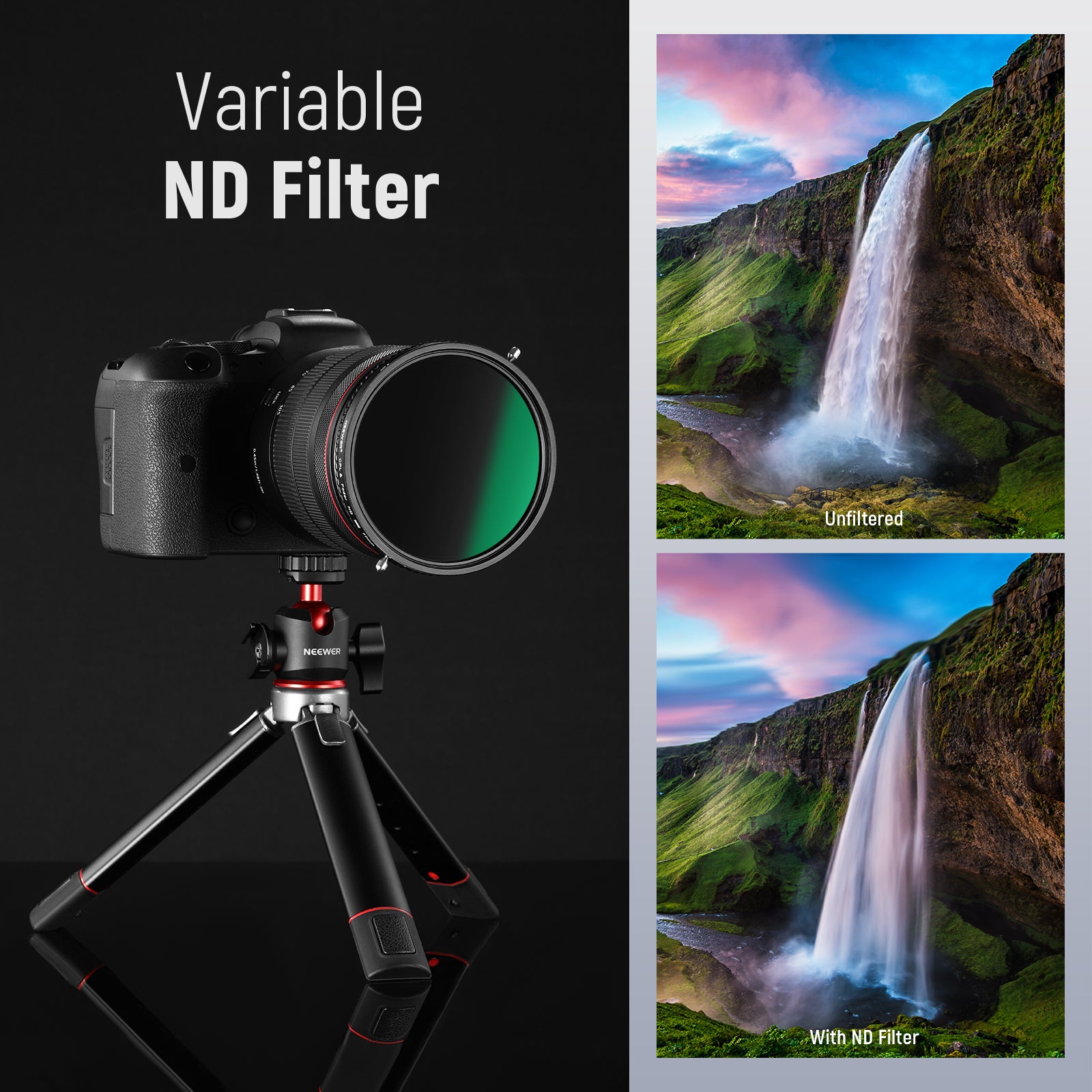 NEEWER 2 in 1 Variable ND Filter ND2–ND32 & CPL Filter - NEEWER