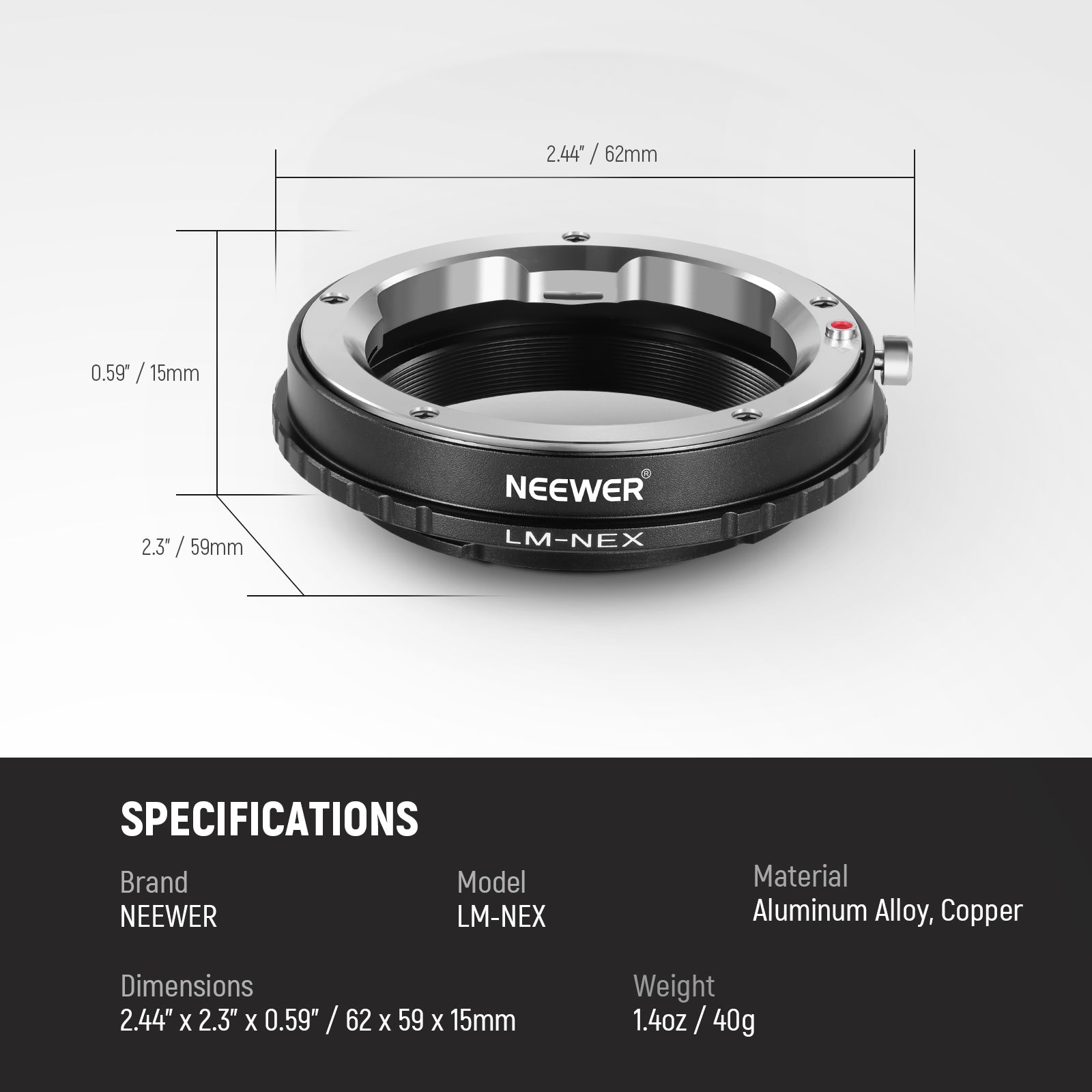 NEEWER Canon EF/EF-S Lens to Sony E Camera Mount Adapter - NEEWER