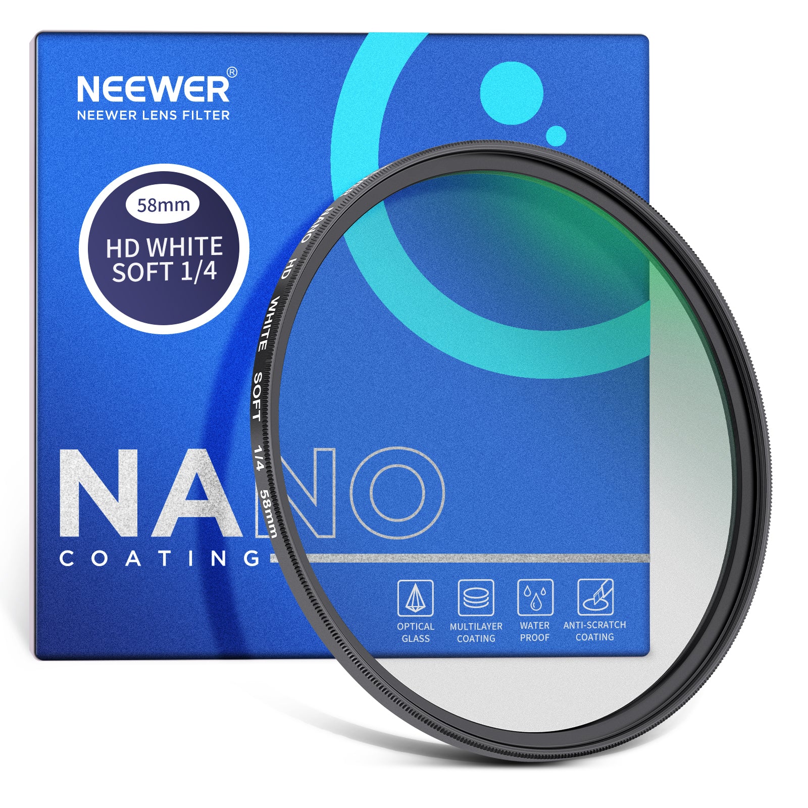 NEEWER 2 in 1 Black Diffusion 1/4 Effect with ND2-ND32 Variable