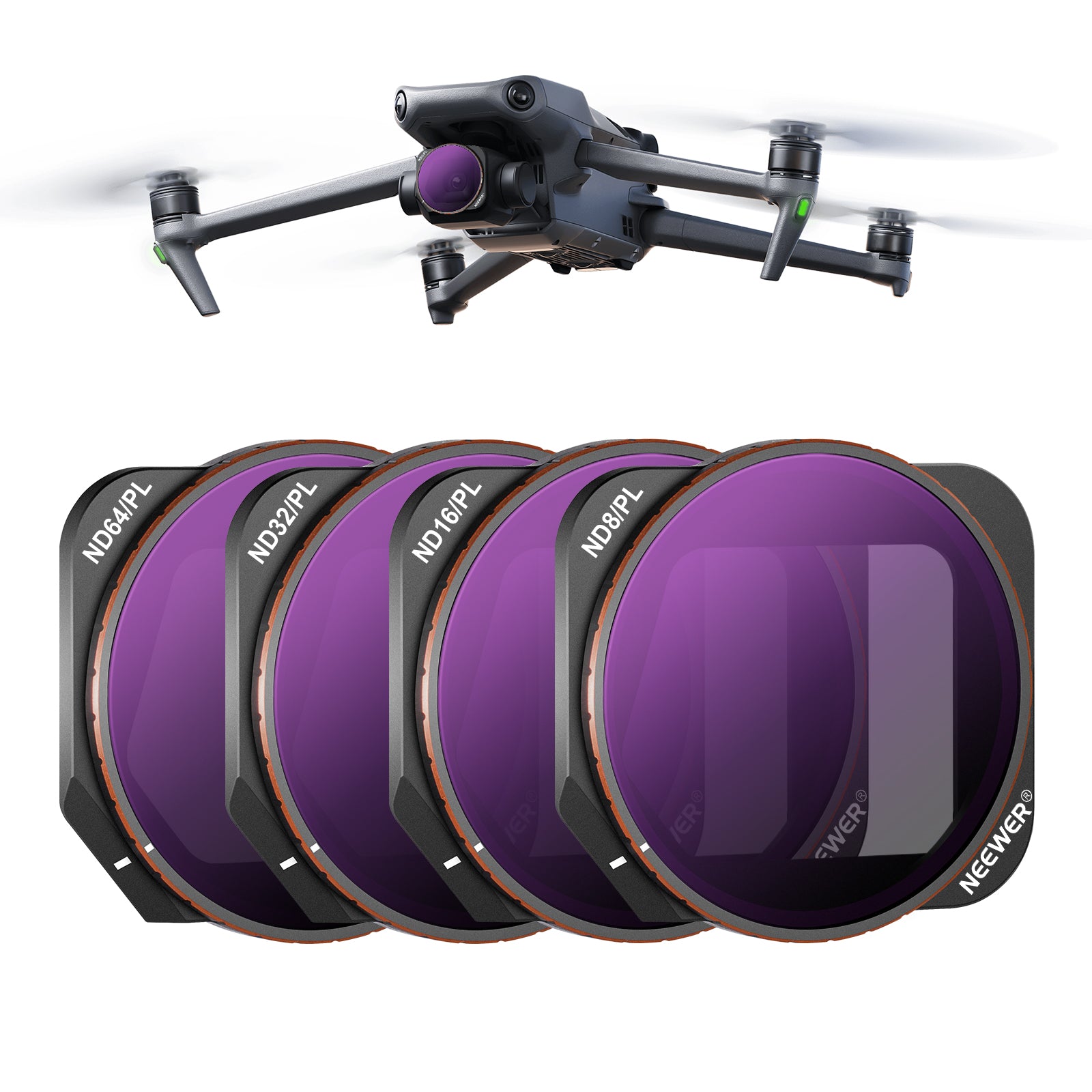 NEEWER 4 Pack ND Filter Set Compatible with DJI Mavic 3 Classic 