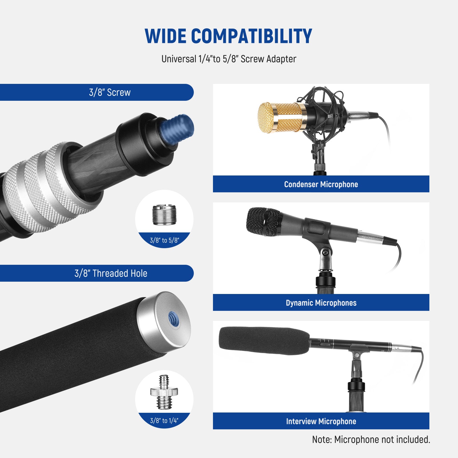 Support pour microphone métal