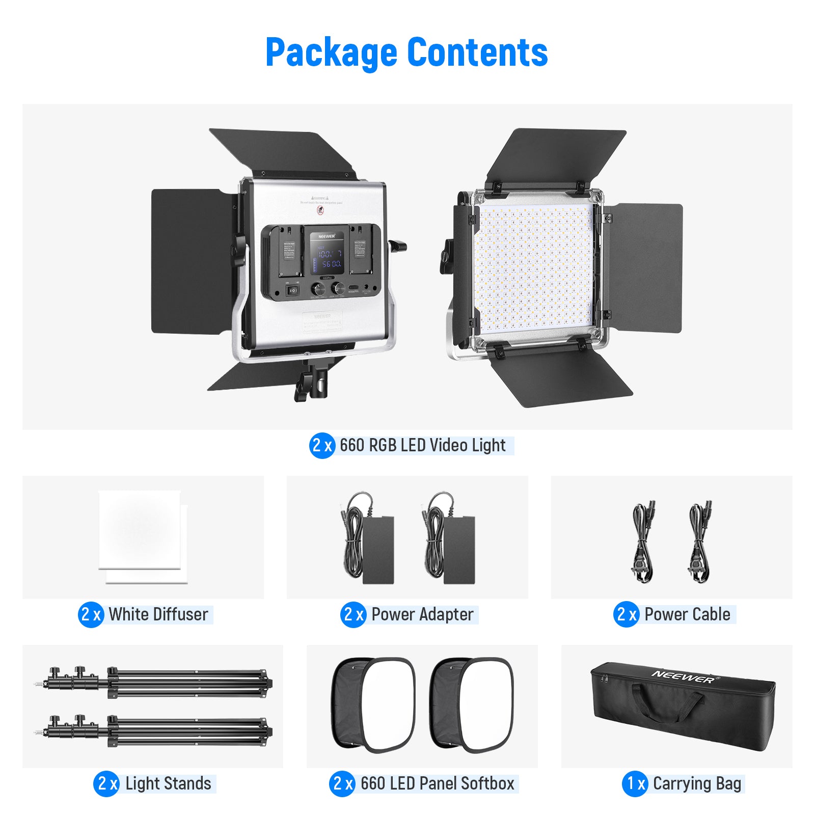 opdragelse forsendelse fabrik NEEWER 2 Packs RGB660 PRO LED Video Light Kit with Softboxes - NEEWER –  neewer.com