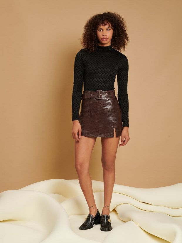 Ghospell Aila Faux Leather Mini Skirt – Sister Jane