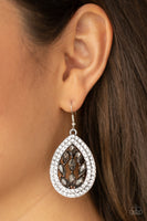 Paparazzi Encased Elegance - Silver Earrings - A Finishing Touch Jewelry