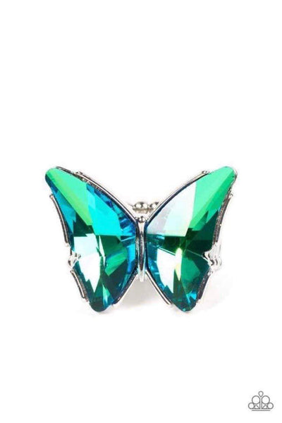 green butterfly ring paparazzi