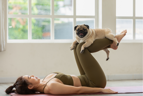 woman-yoga-dog
