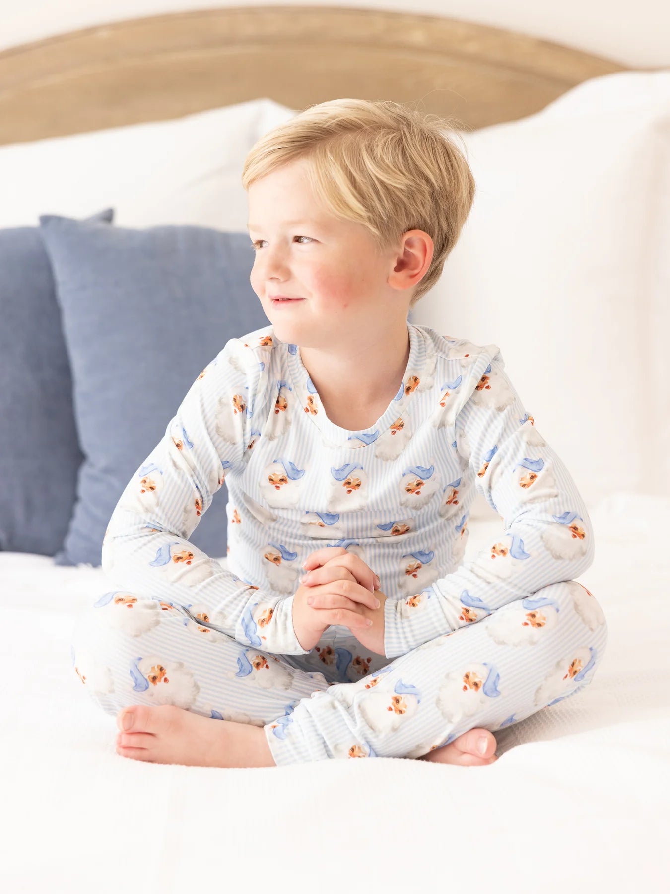 Blue Santa Kids PJ Set