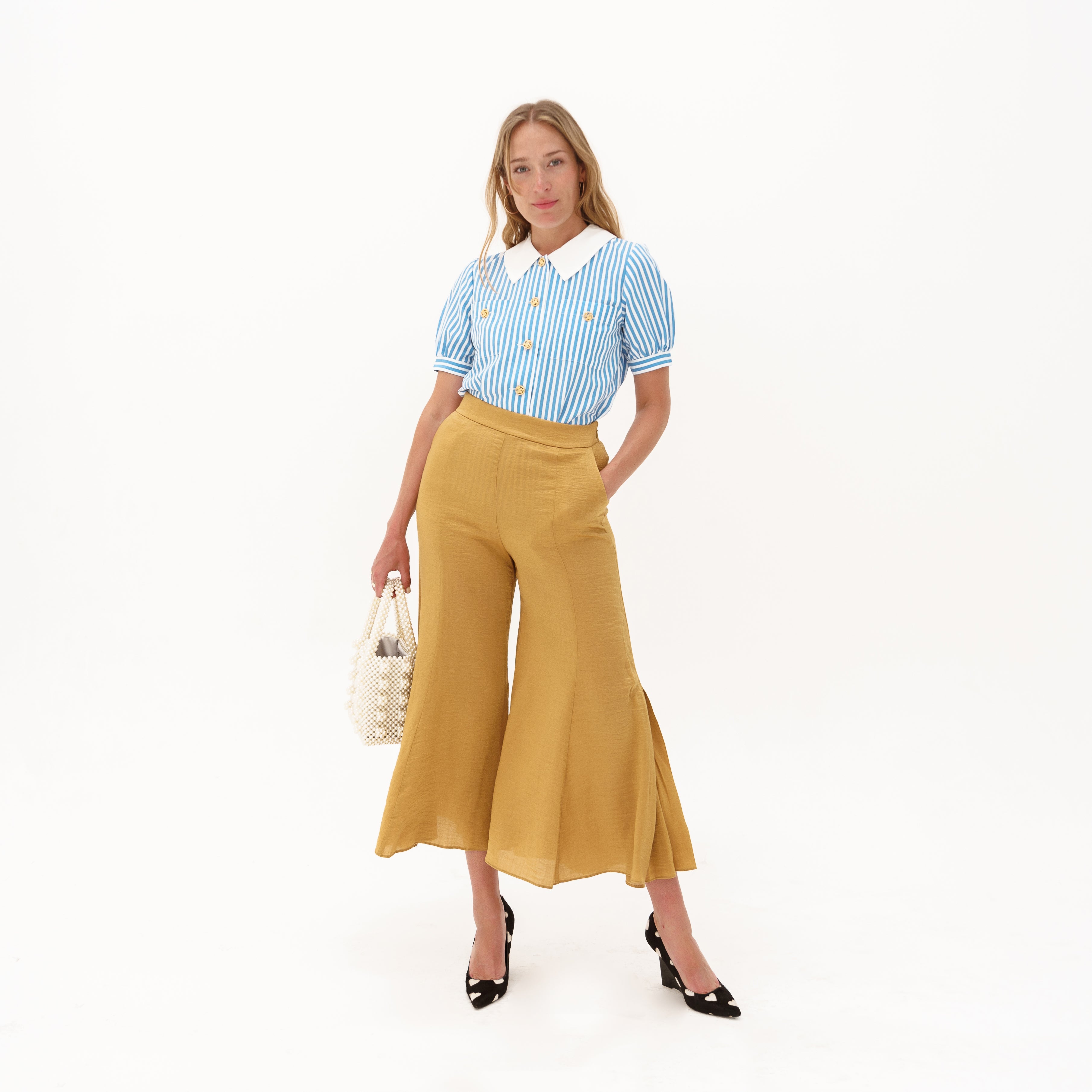 Un look de Oro, pantalones dorados by Zara Lista para salir
