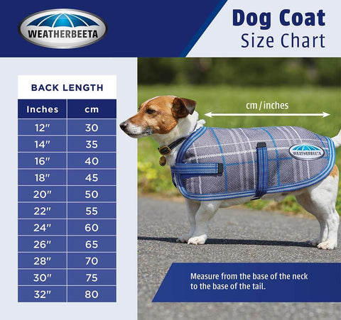 WeatherBeeta Dog Coat Size Guide