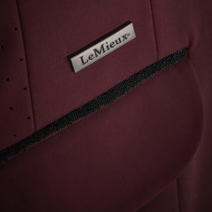 Close-up of the subtle beaded trims on the Burgundy Lemieux Dynamique Show Jacket.