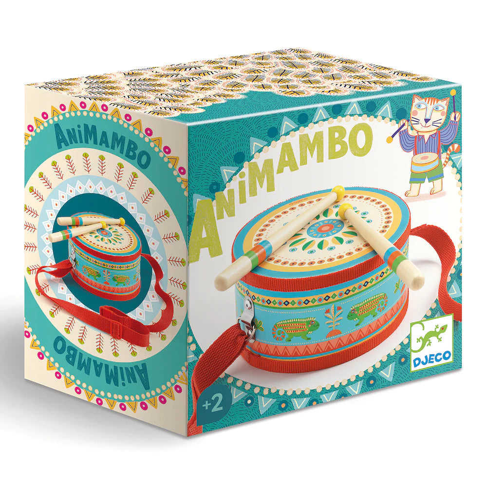 Djeco Animambo Tambourine, Maracas, Guiro Instrument Set