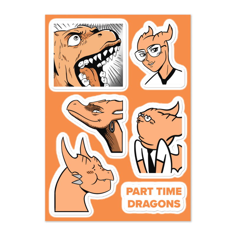 Funny Dragon Stickers Part Time Dragons 
