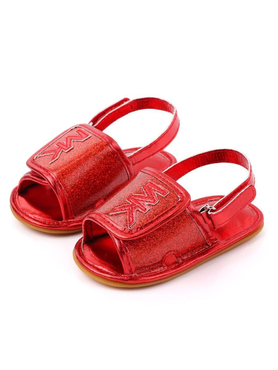 red mk sandals