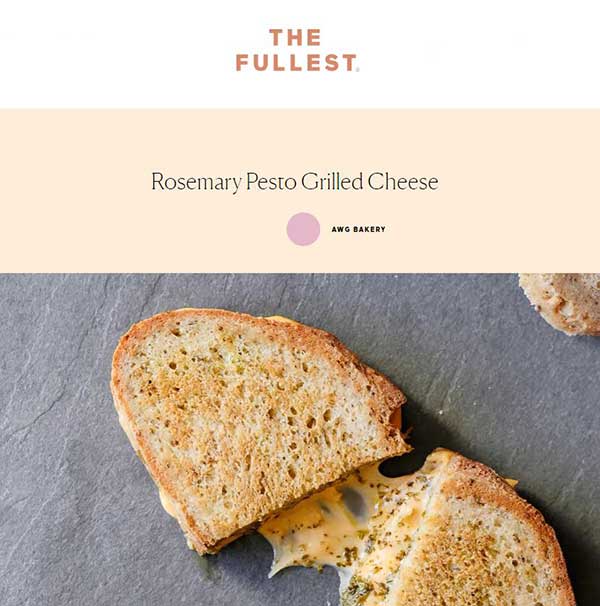 The Fullest Rosemary Pesto Grilled Cheese Gluten Free Bread