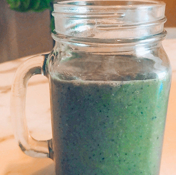 Green Smoothie in a Glass Mug