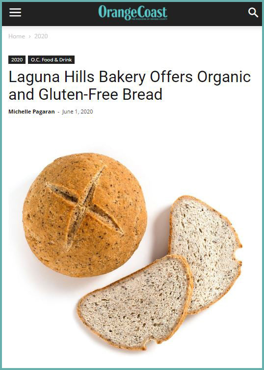 Screenshot of Orange Coast Magazine Featuring Gluten Free Bread From AWG Bakery
