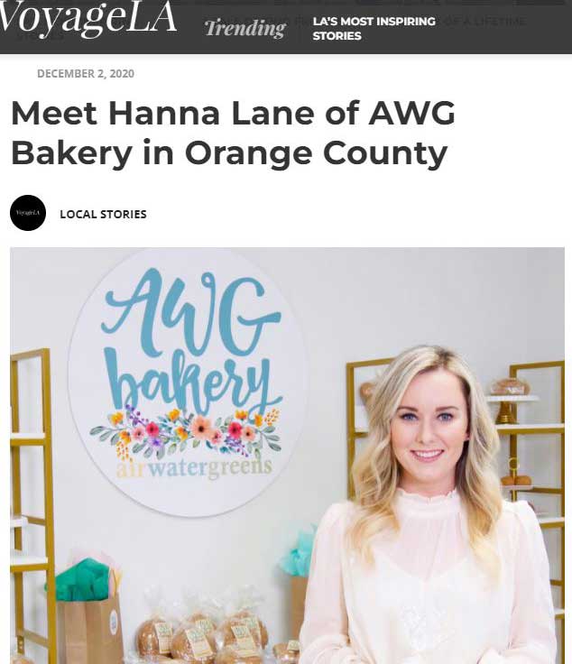 AWG Bakery Featuring in VoyageLA - Los Angeles