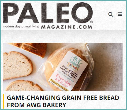 Screenshot of Paleo Magazine Featuring Gluten Free Bread from AWG Bakery