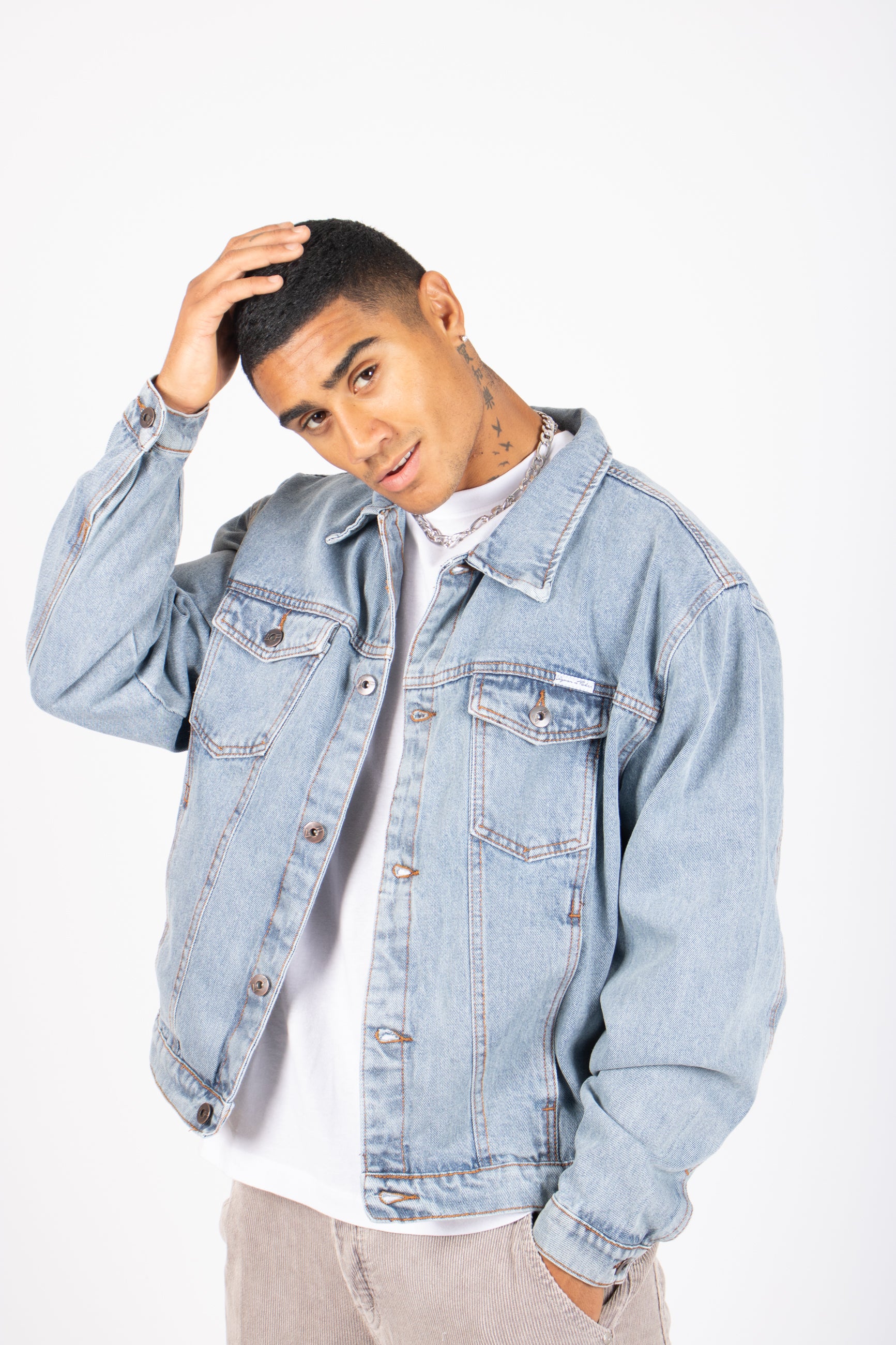 Oversized Boxy Denim Jacket In Vintage Stonewash - Liquor n Poker product image