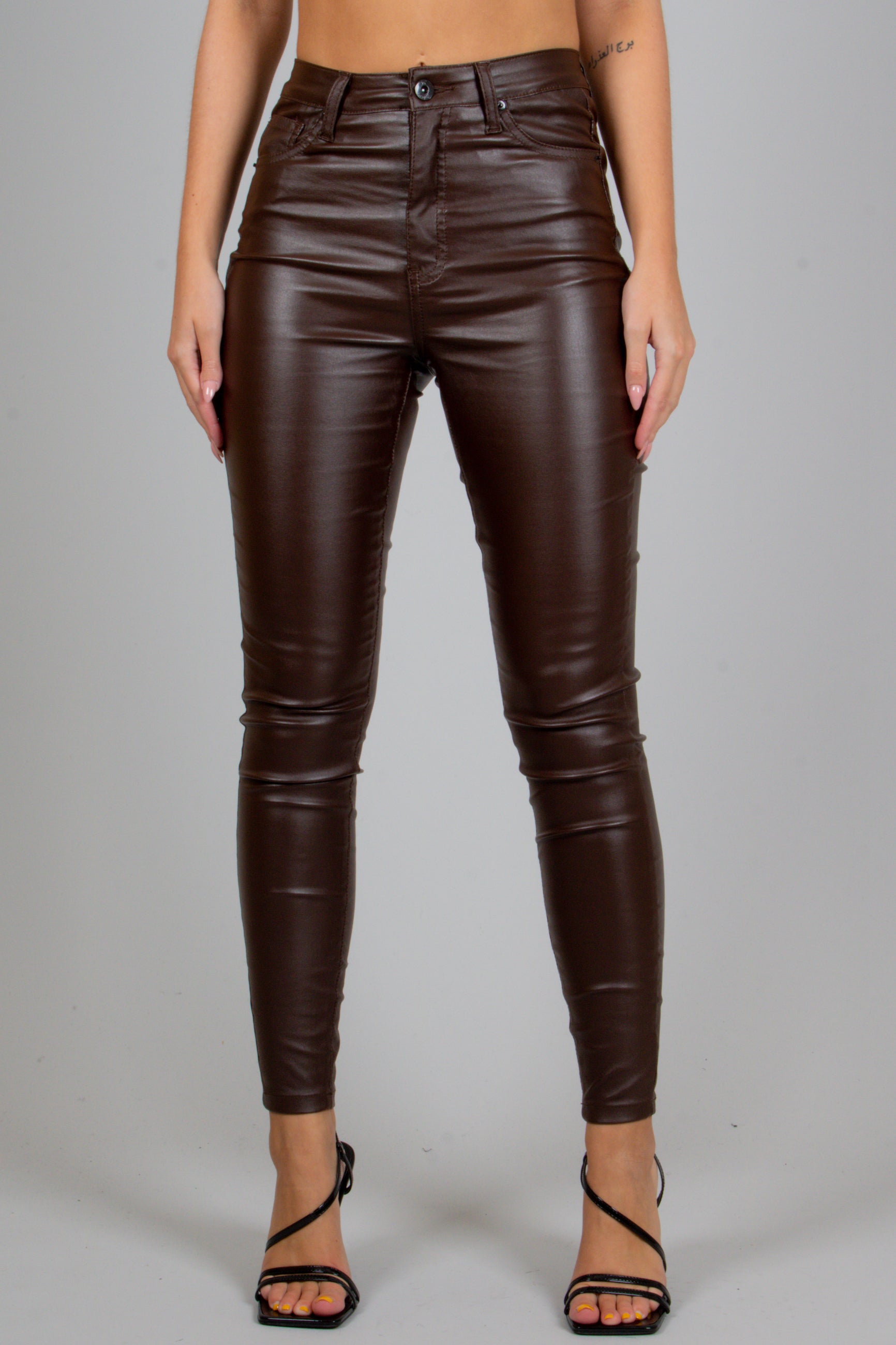 Leather trousers Twinset  Faux leather skinny trousers  192ST201704211