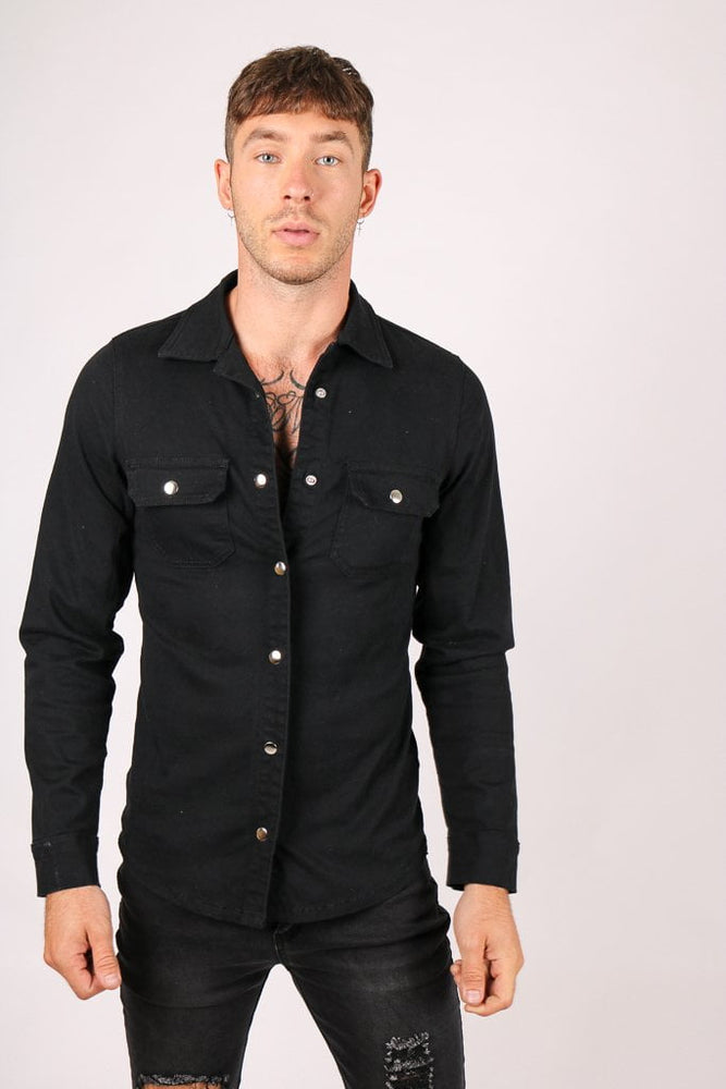 black denim shirt