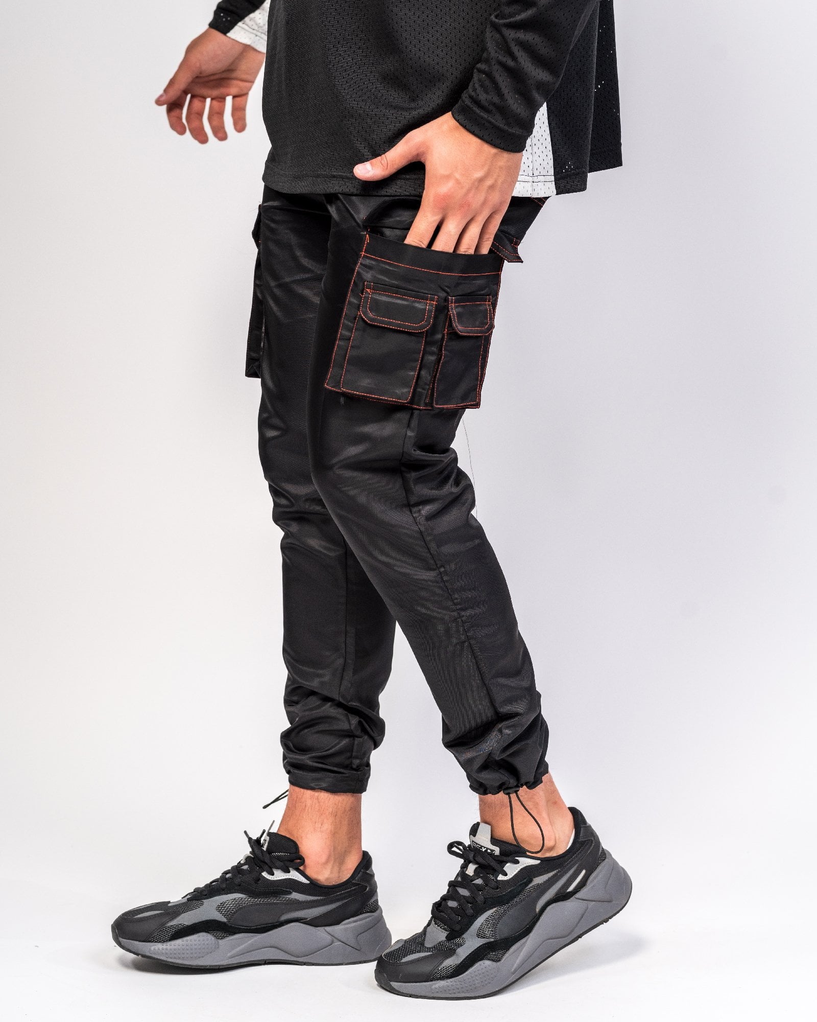 LNP Official  Relaxed Fit Utility Cargo Pants In Chocolate Brown