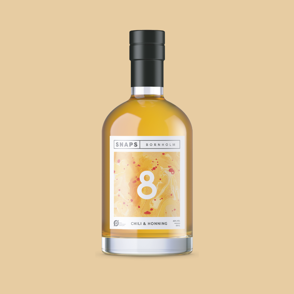 Se No. 8 Chili & Honning Snaps 40% - 50 cl hos Bornholm Spirits