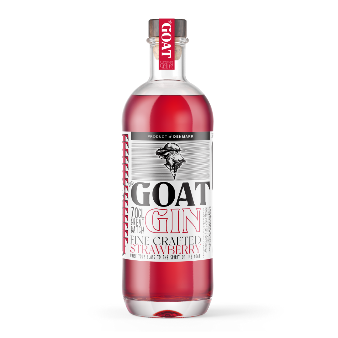 Se GOAT Strawberry Gin 37,5% - 70 cl hos Bornholm Spirits