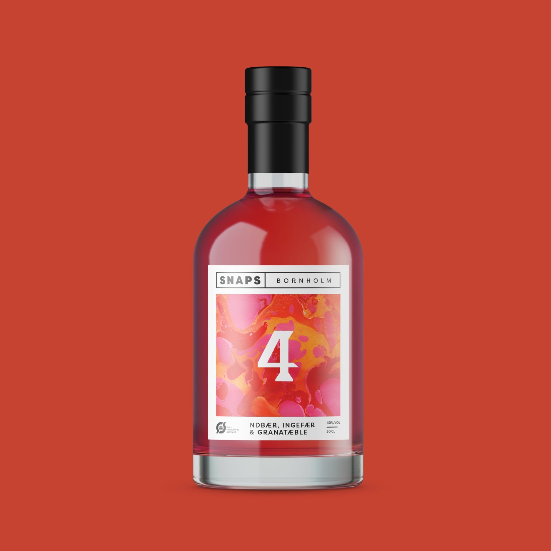 Billede af No. 4 Hindbær, Ingefær & Granatæble Snaps 40% - 50 cl