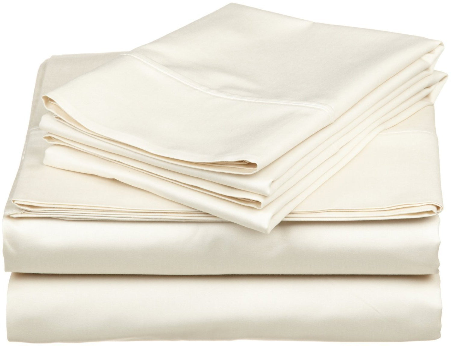 400tc Egyptian Cotton Sateen King Size Fitted Sheet Ivory 12 Depth — Uk 7215