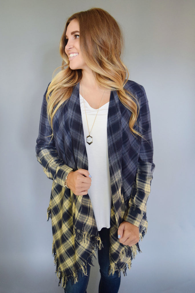 Sunrise Ombre Plaid Cardigan | GG Boutique