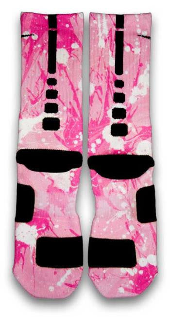 Breast Cancer A Splash Of Pink Nike Custom Elite Socks ...