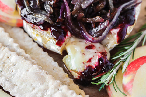 Sweet and Savory Baked Brie, Marionberry, Blackberry, Lavender, Brie