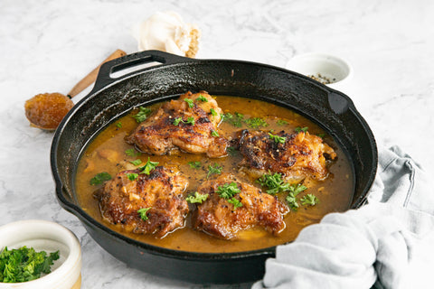 Apple Braised Chicken Thighs, One Pot Meal, Easy Dinner Recipe, Easy Chicken Recipe, Apple Jam