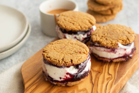 Peanut Butter and Jelly Ice Cream Sandwich Recipe, Marionberry, Oregon berries