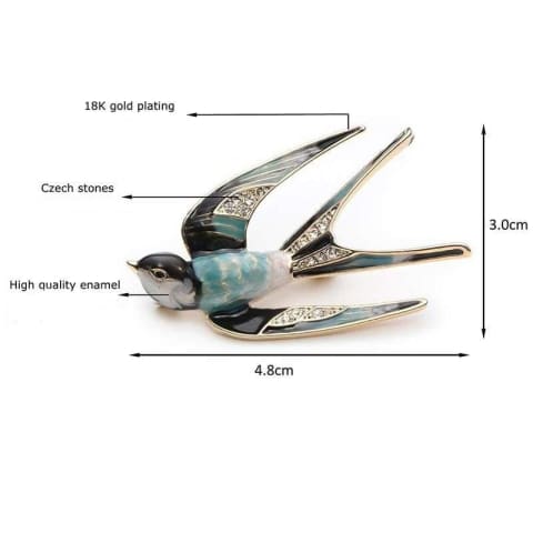 Stylish Swallow Brooch - $16 PROMO FREE SHIPPING