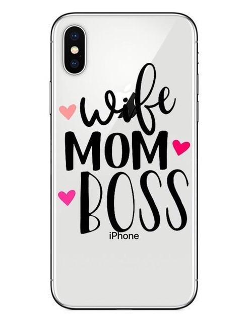 wife mom boss phone case