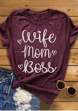 Wife Mom Boss Heart T Shirt – Momtheboss
