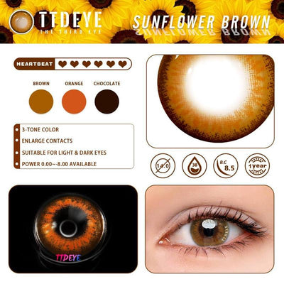 TTDeye Sunflower Brown Colored Contact Lenses