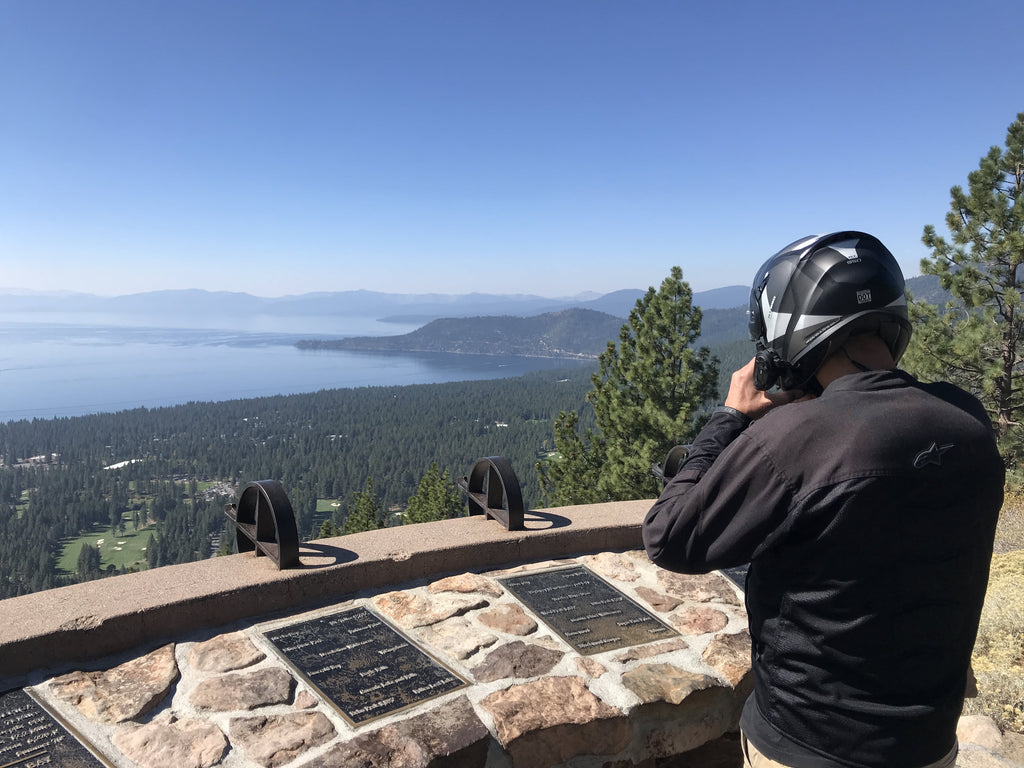lake tahoe motorcycle helmet rider view vista tour guided usa