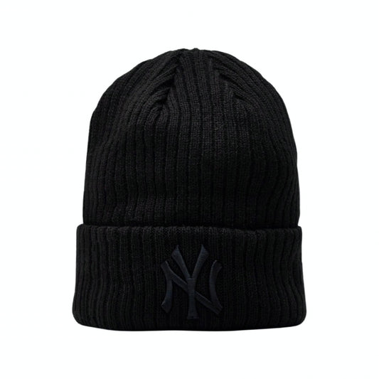 New Era Knit Thin New York Yankees Black Black Beanie