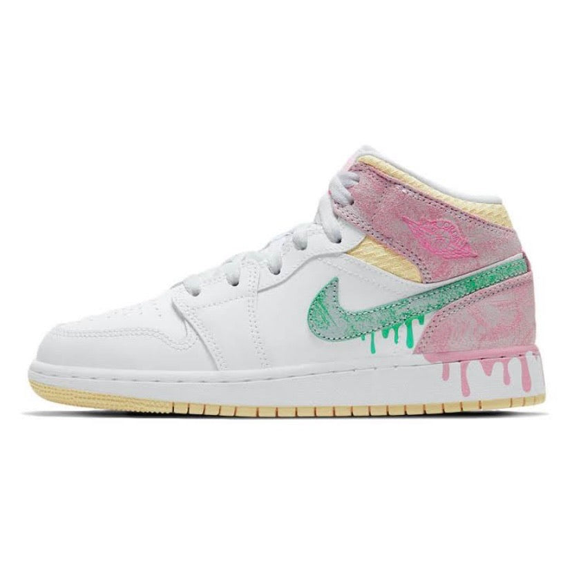 cream and pink air jordan 1