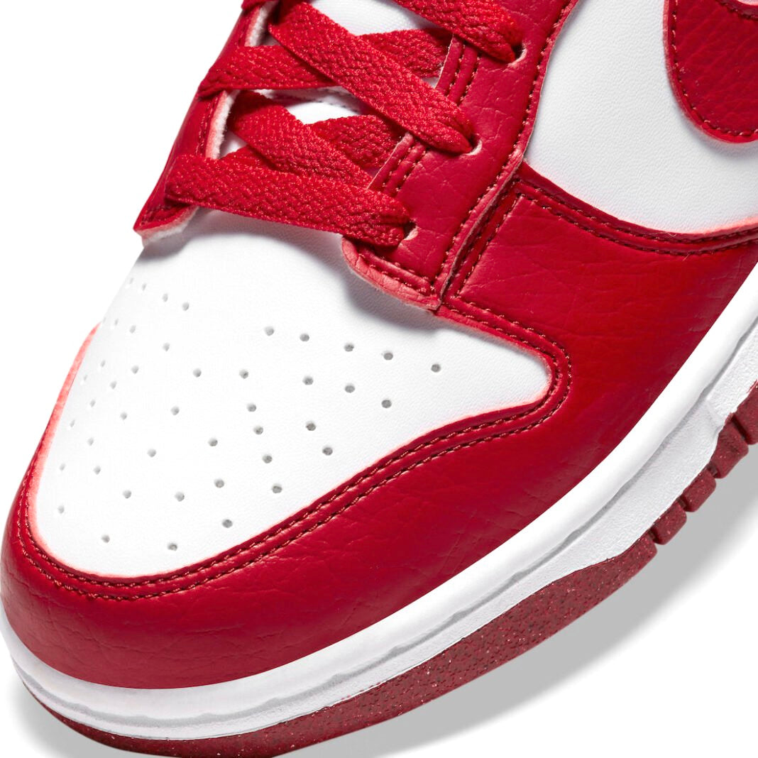 women's dunk low next nature white and gym red