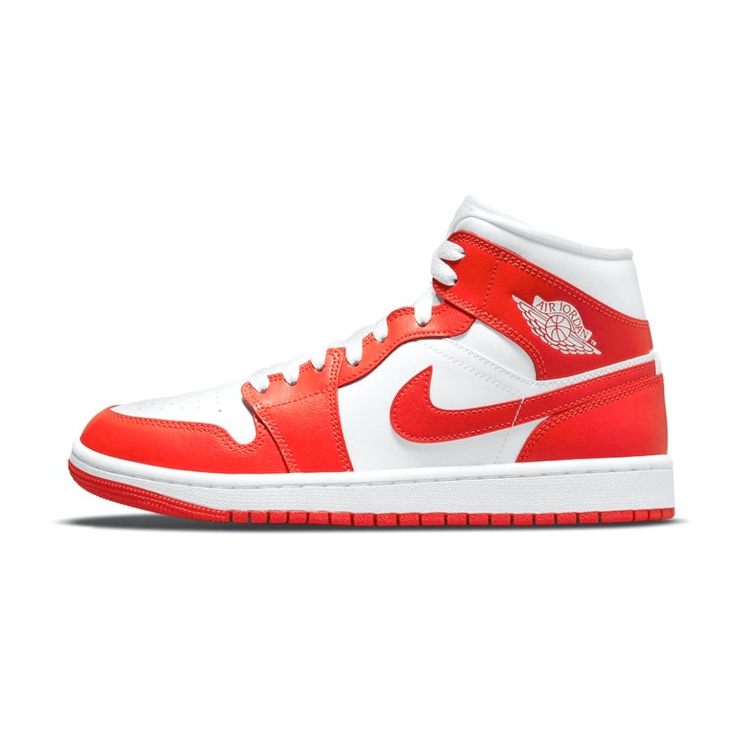 air jordan 1 red and white mid