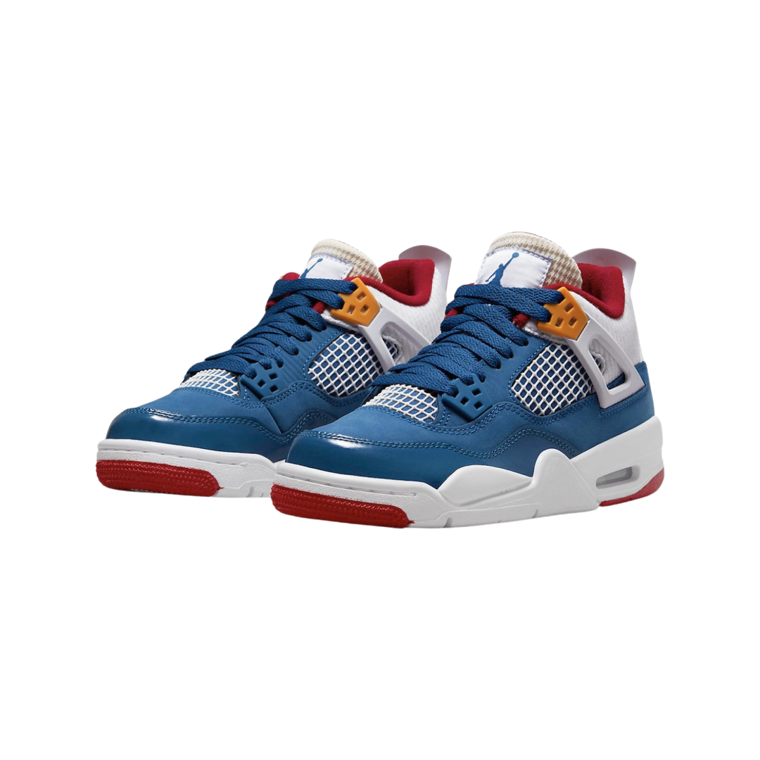 blue and white jordan 4