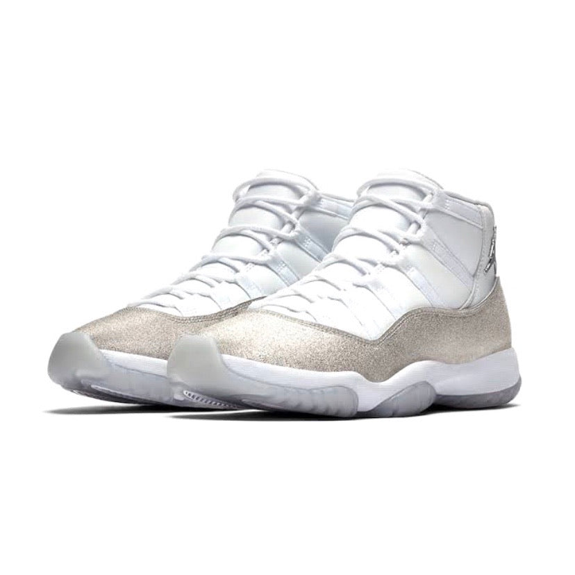 jordan 11 white and silver glitter