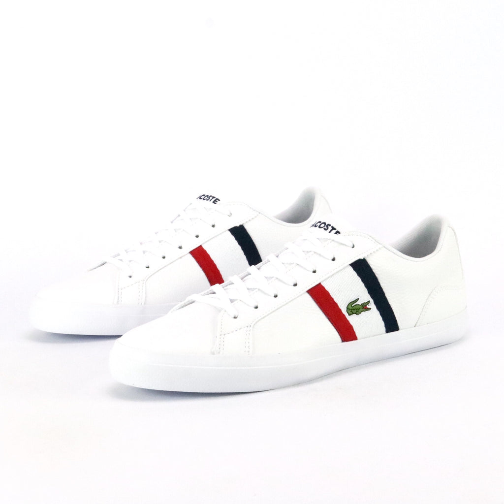 lacoste lerond white red navy