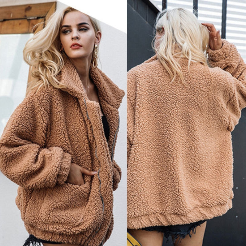 Teddy Coat Women Winter Jacket Fluffy Fashion Street Wear Jackets Zipp Comexnumxbuy Eshop